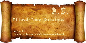 Milovánov Dulcinea névjegykártya